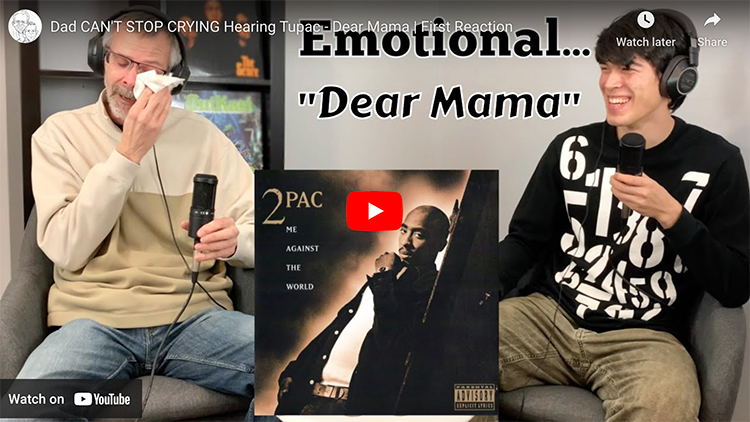 screen capture from Dad CAN'T STOP CRYING Hearing Tupac - Dear Mama | First Reaction