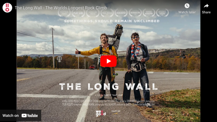 screen capture from The Long Wall - The World’s Longest Rock Climb