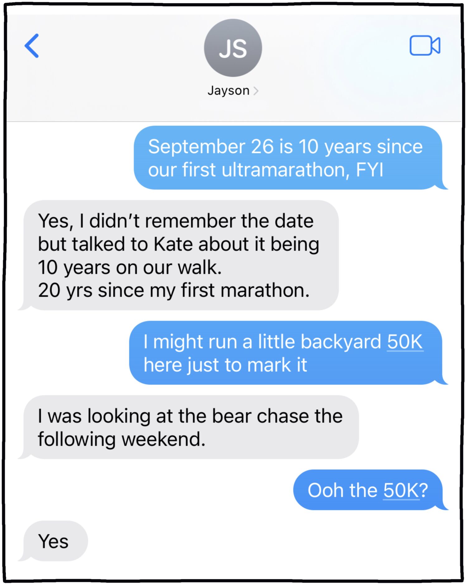 Texts with Jayson