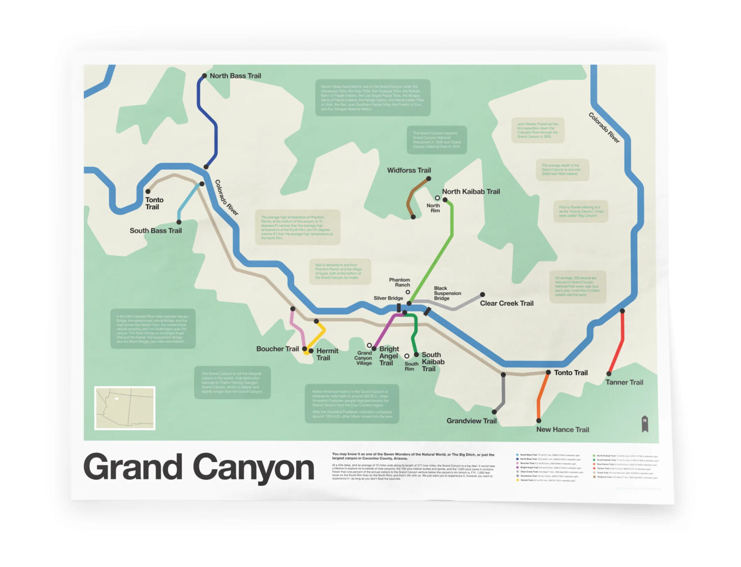 grand canyon subway map poster