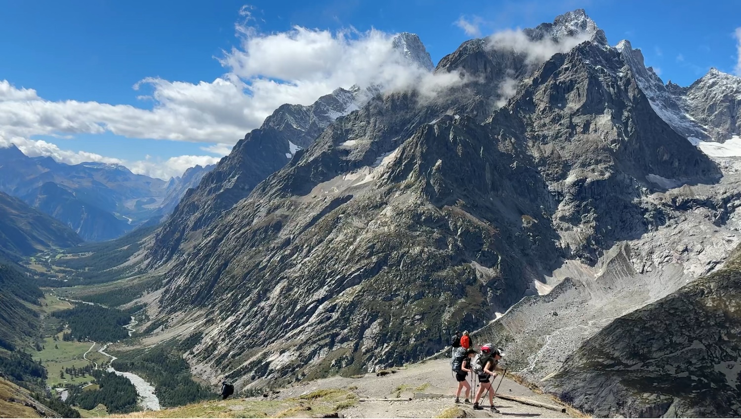 view from climb up to grand col ferret from Courmayeur