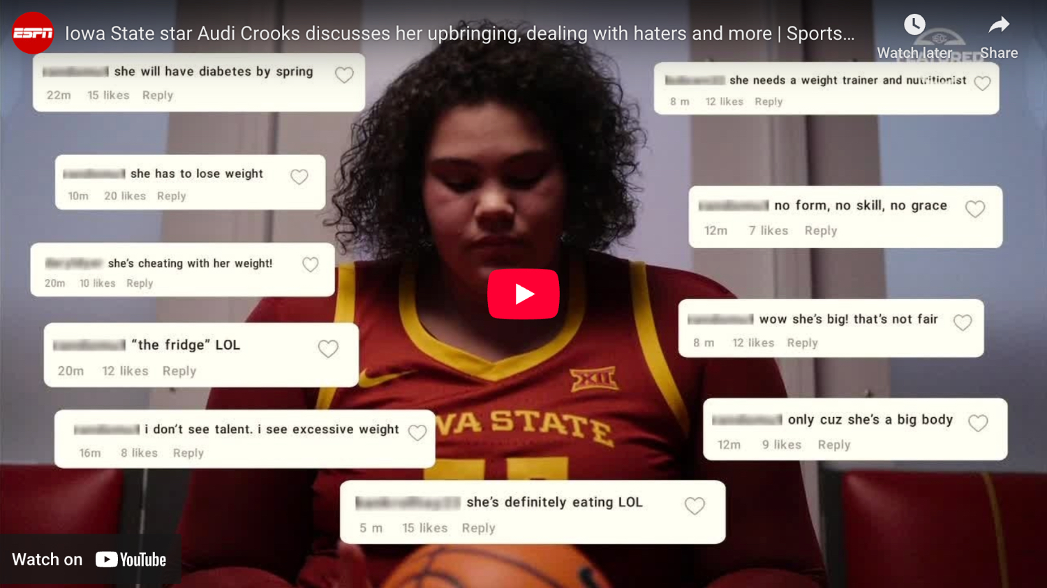 thumbnail from Iowa State star Audi Crooks discusses her upbringing